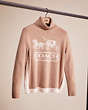 COACH®,RESTORED COLORBLOCK HORSE AND CARRIAGE SWEATER,Tan Multi,Front View