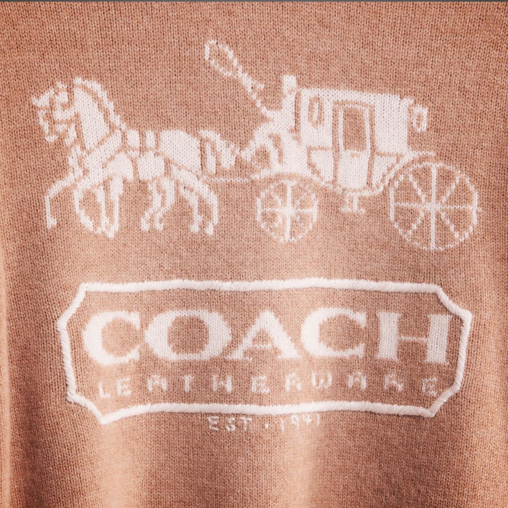 COACH®,RESTORED COLORBLOCK HORSE AND CARRIAGE SWEATER,Tan Multi,Scale View