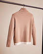COACH®,RESTORED COLORBLOCK HORSE AND CARRIAGE SWEATER,Tan Multi,Back View