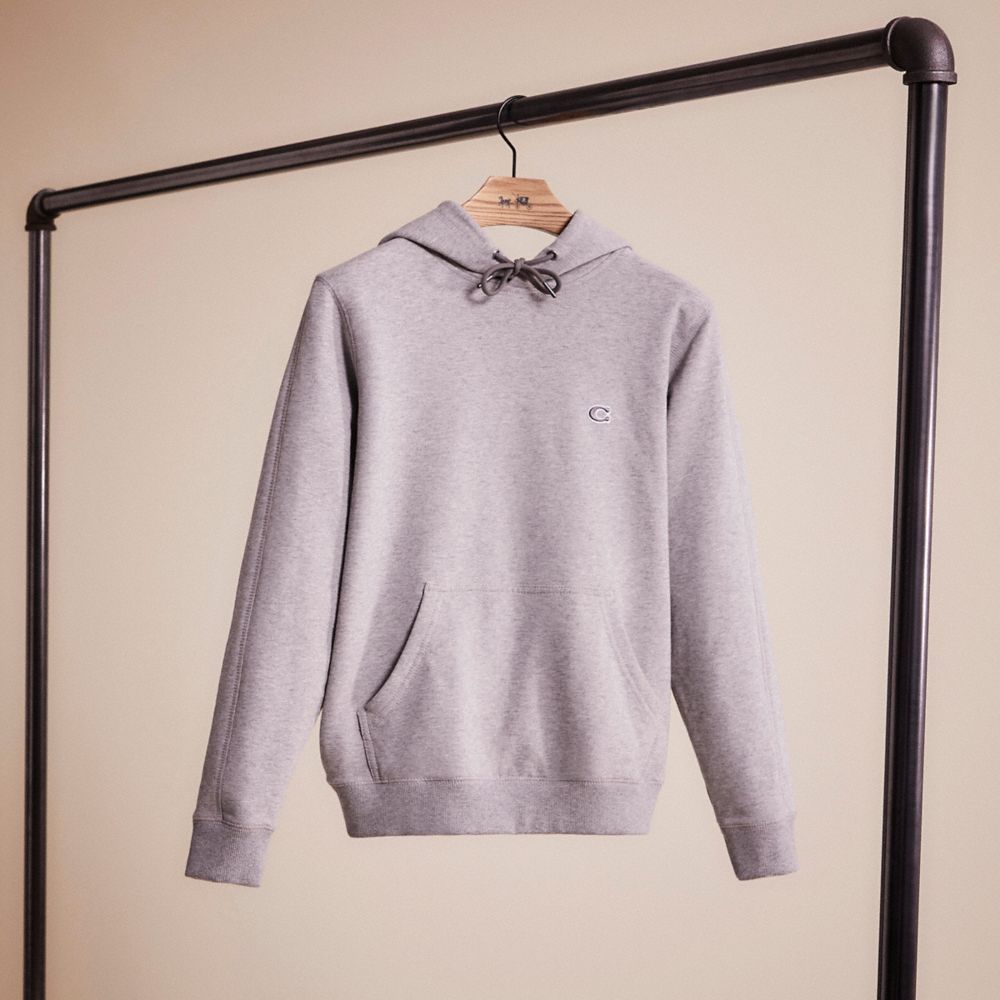 COACH®,RESTORED LOUNGE HOODIE,Light Heather Grey,Front View