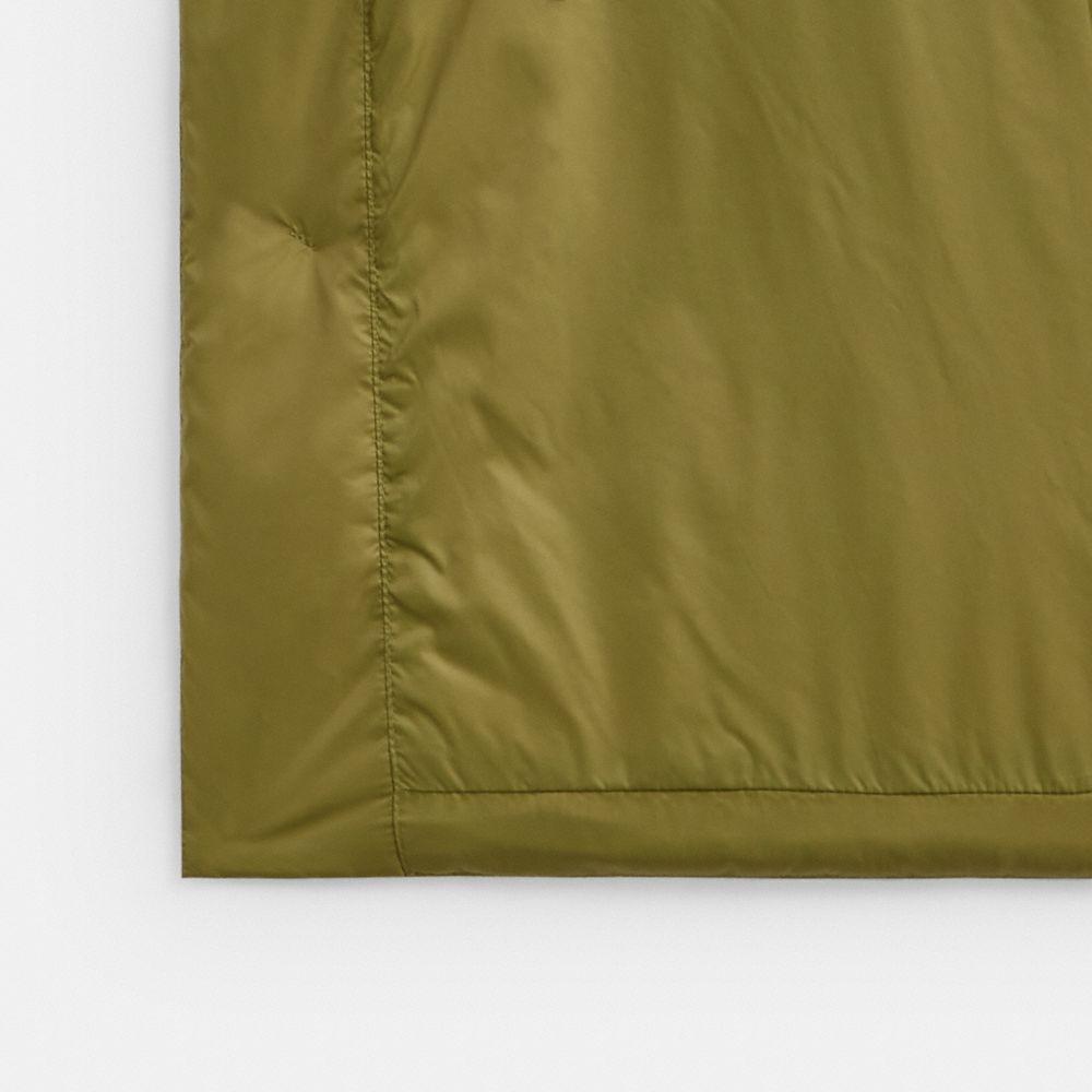 COACH®,Quilted Long Puffer In Recycled Nylon,Olive,Inside View,Top View