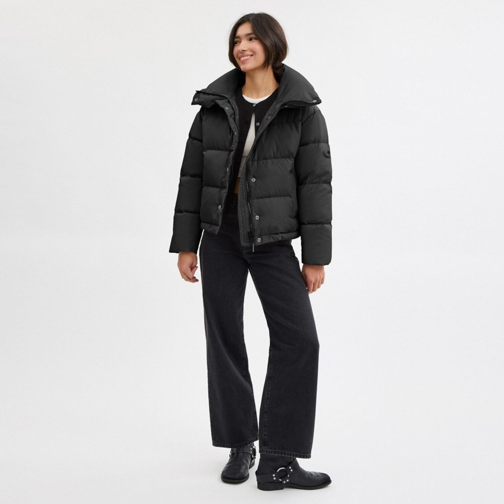 COACH®,Short Puffer In Recycled Polyester,,Scale View