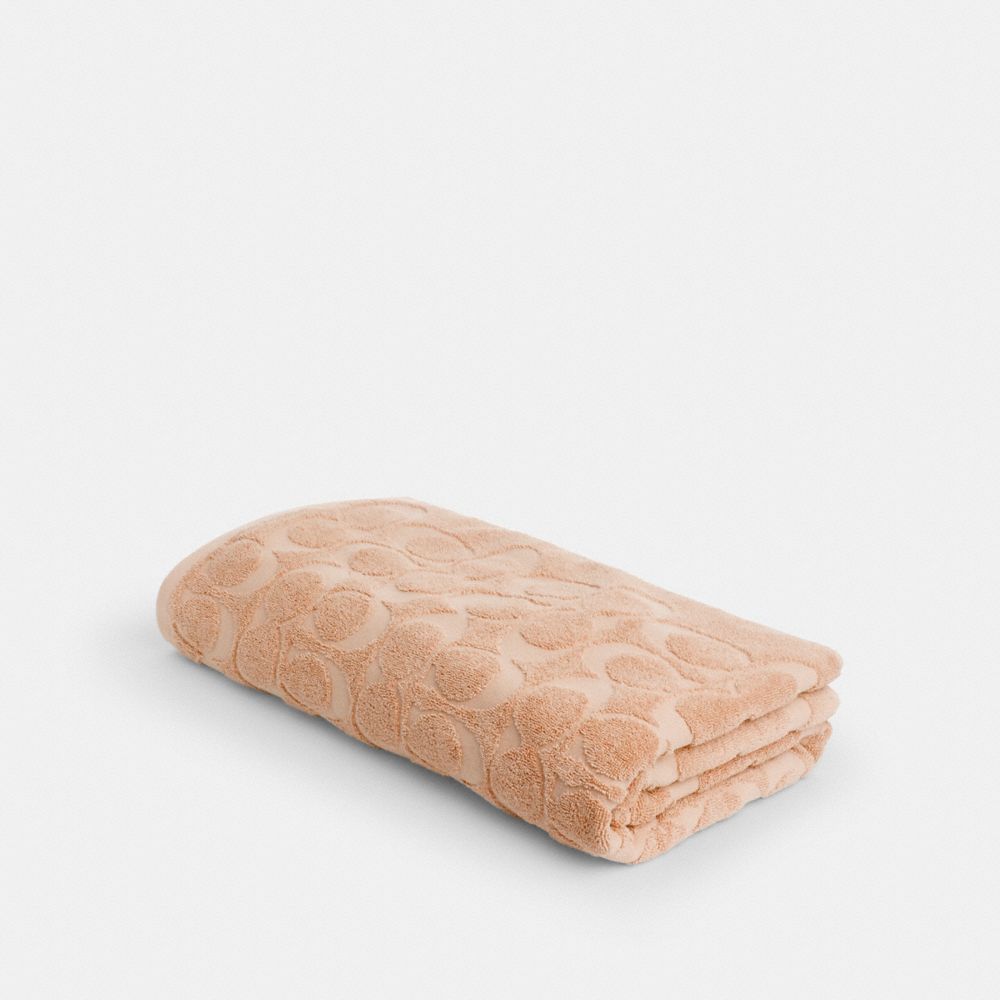 COACH®,SIGNATURE TOWEL,Coral,Front View