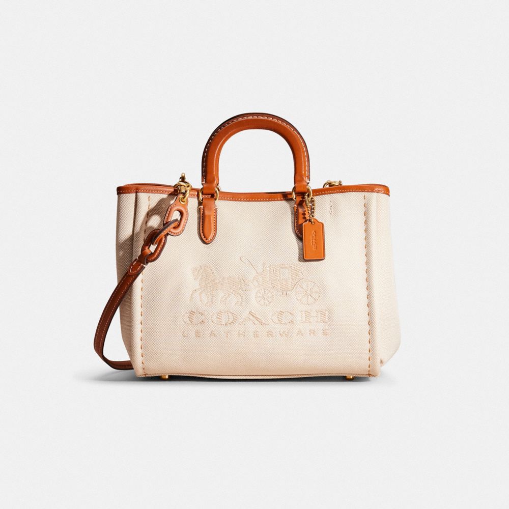 COACH Logo-embroidered Detachable-strap Small Canvas Tote Bag in