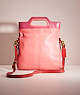 COACH®,RESTORED BONNIE FOLDOVER CROSSBODY,Leather,Brass/Coral/Fucsia,Front View
