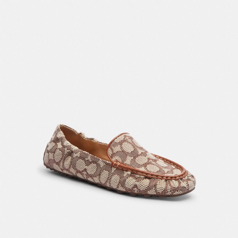 COACH®,RONNIE LOAFER IN SIGNATURE TEXTILE JACQUARD,Cocoa/Burnished Amber,Front View