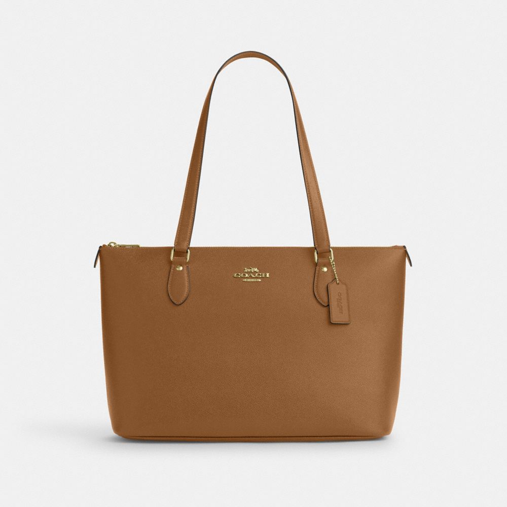 COACH®,Gallery Tote Bag,Leather,Tote,Logo,Metal,Casual,,Front View