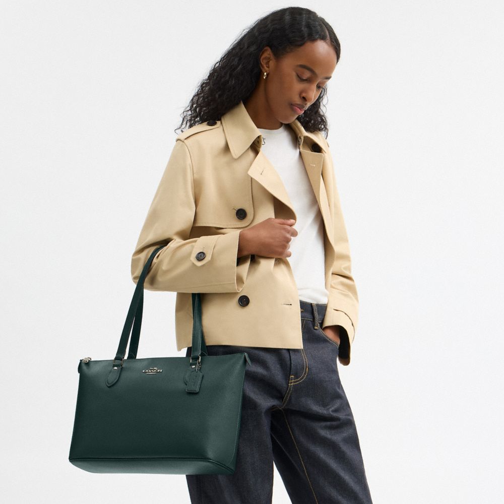 COACH®,Gallery Tote Bag,Leather,Tote,Metal,Logo,Casual,,Detail View