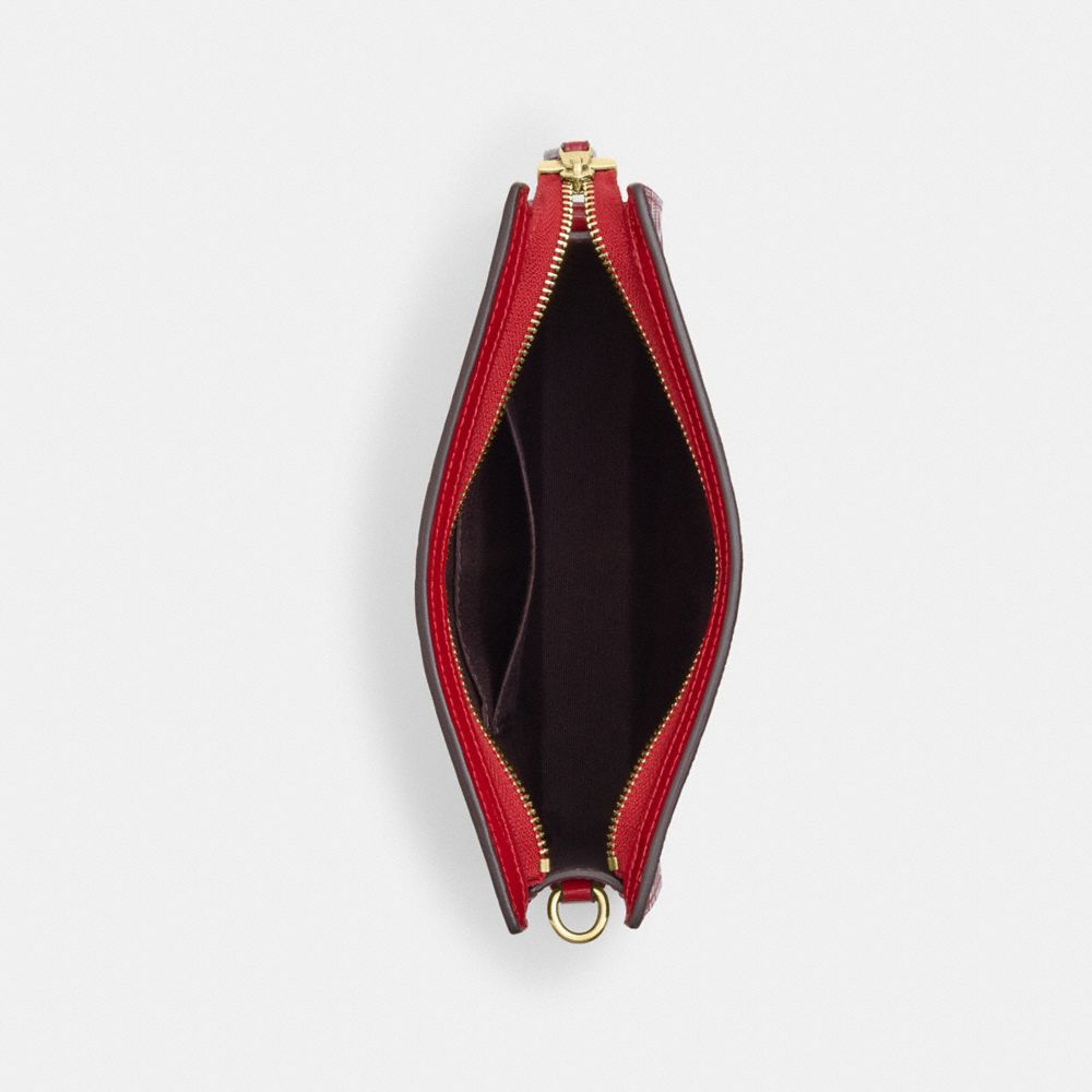 COACH®,Slim Crossbody In Signature Leather,Crossbody,Casual,Maroon,Inside View,Top View