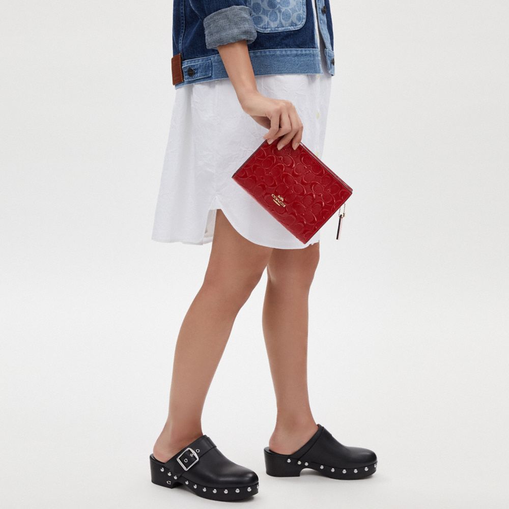 COACH®,Slim Crossbody In Signature Leather,Crossbody,Casual,Maroon,Detail View