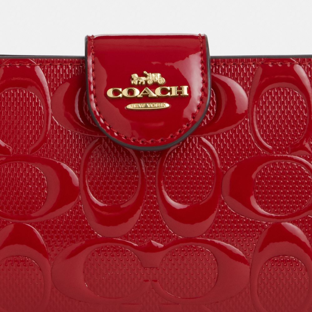 COACH®,ミディアム コーナー ジップ ウォレット・シグネチャー レザー,ミニ財布(二つ折り&三つ折り),