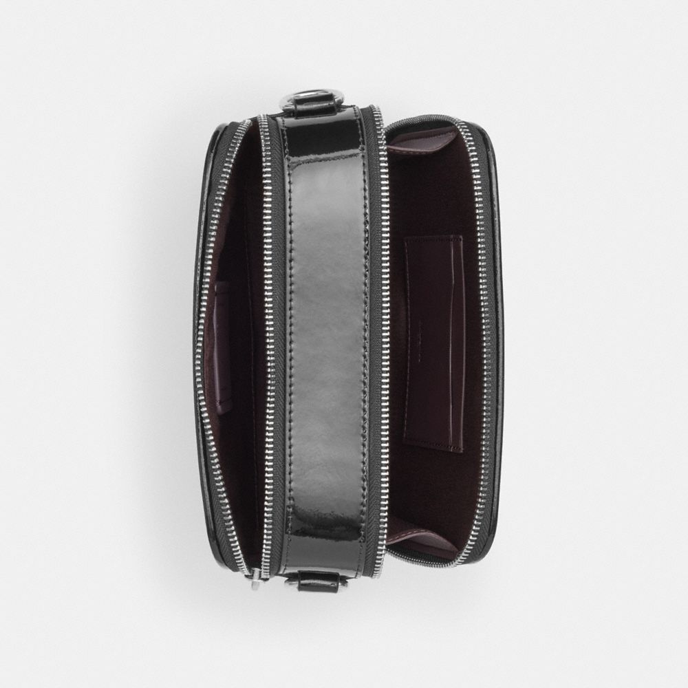 COACH®,Wyatt Crossbody In Signature Leather,Crossbody,Casual,Black,Inside View,Top View