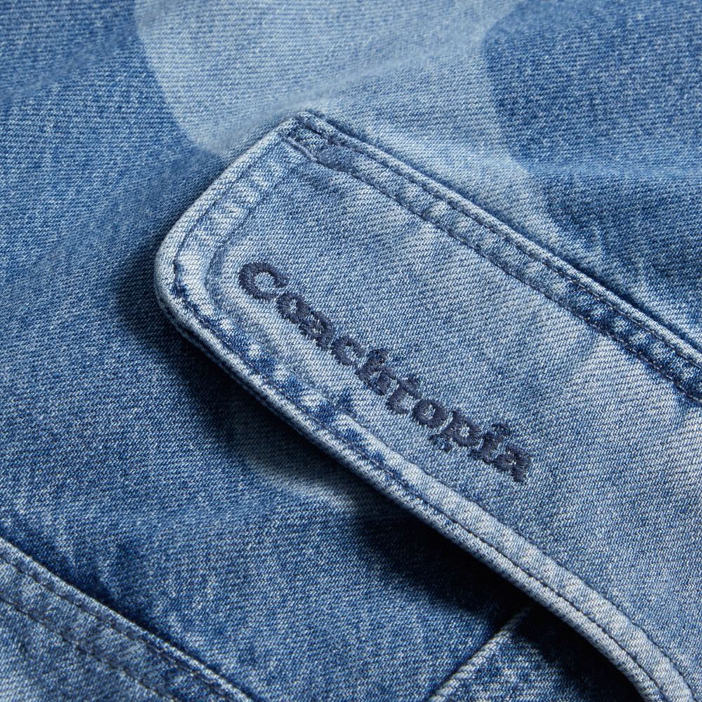 COACH®,Cargo Pants In Wavy Wash,Repurposed denim,Denim,Closer View