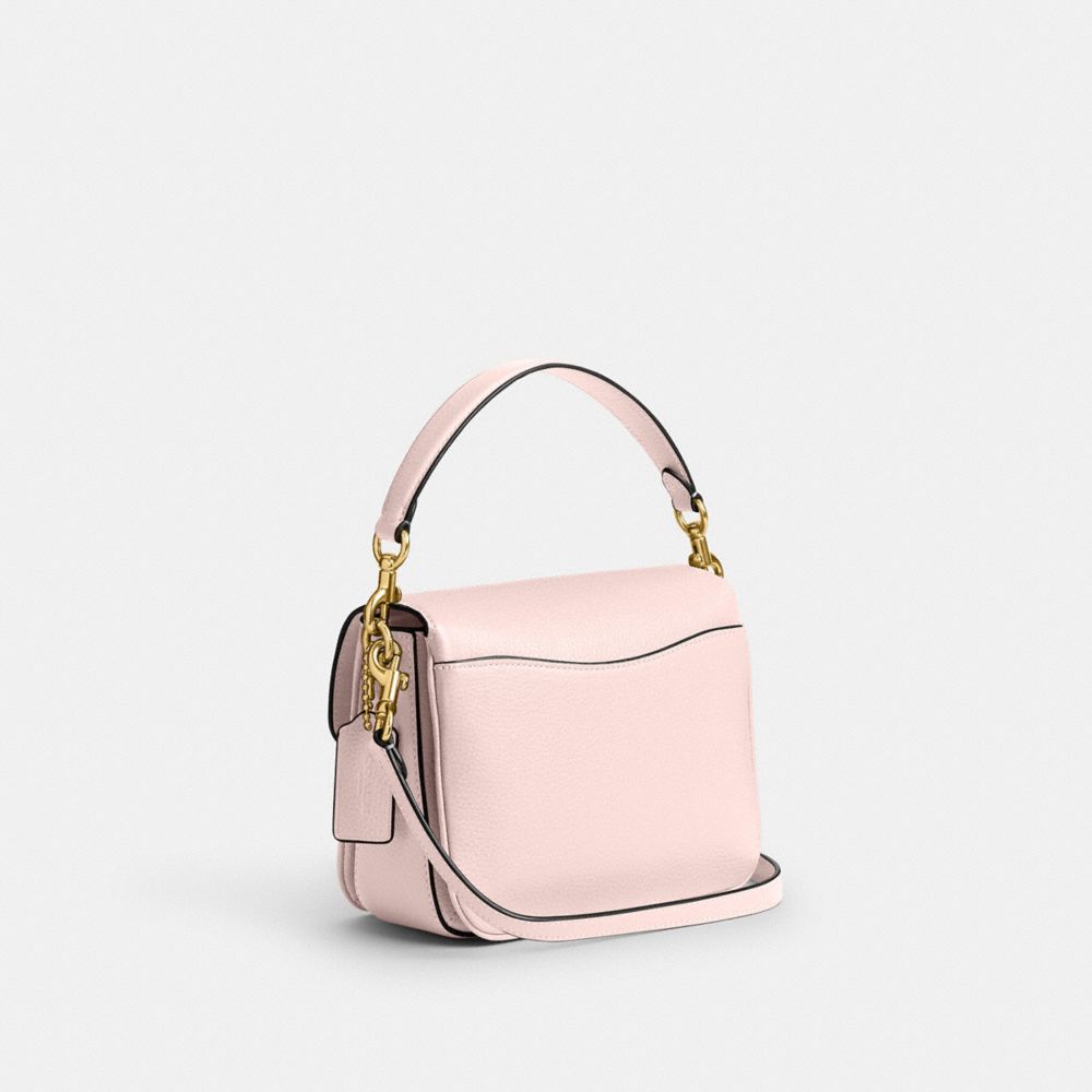 COACH®,Cassie Crossbody Bag 19,Leather,Crossbody,Logo,Compact,Brass,Day Party,Pink,Angle View