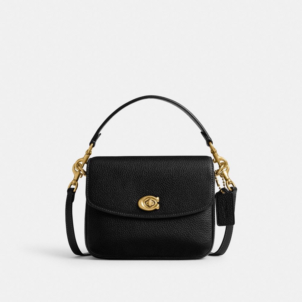 Coach Cassie Leather Crossbody In Brass/black
