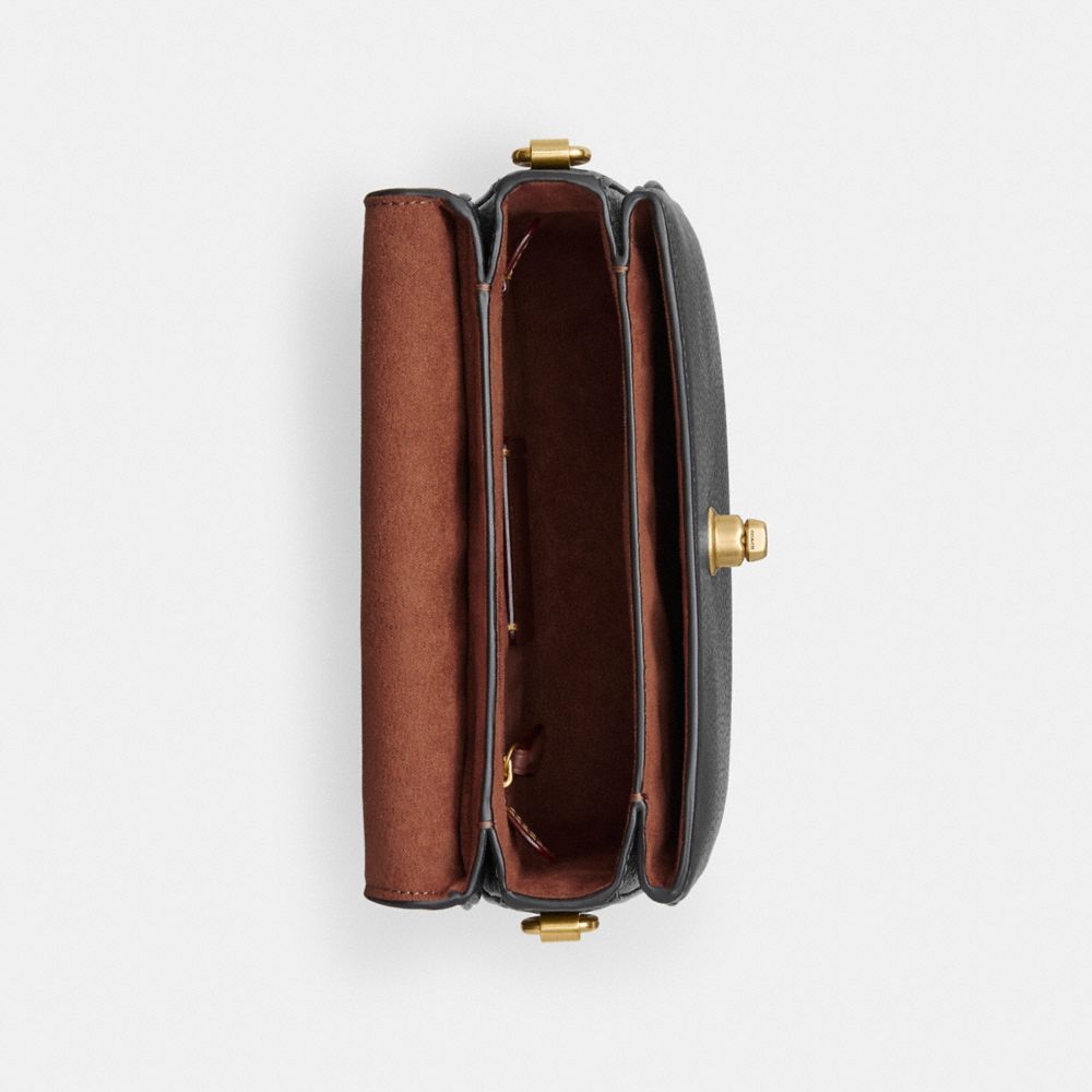 Coach Cassie Leather Crossbody In Brass/black