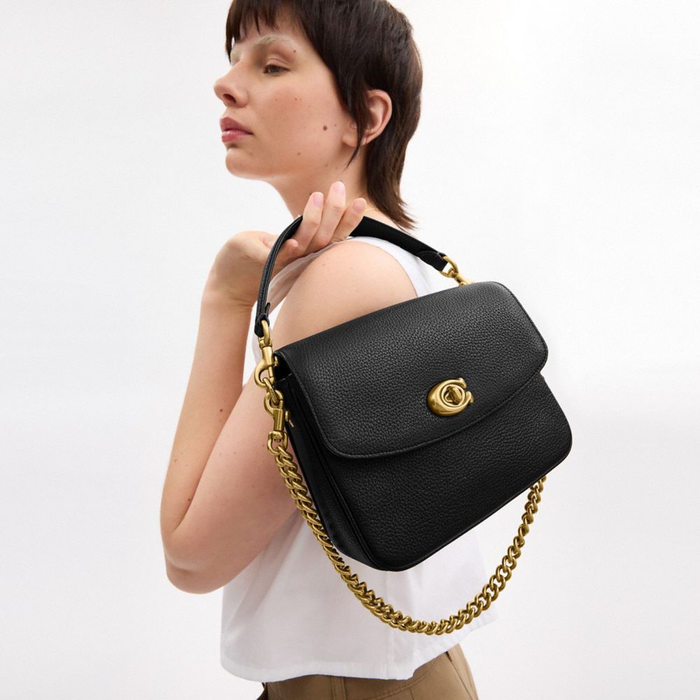 Coach Cassie Leather Crossbody In Brass/black