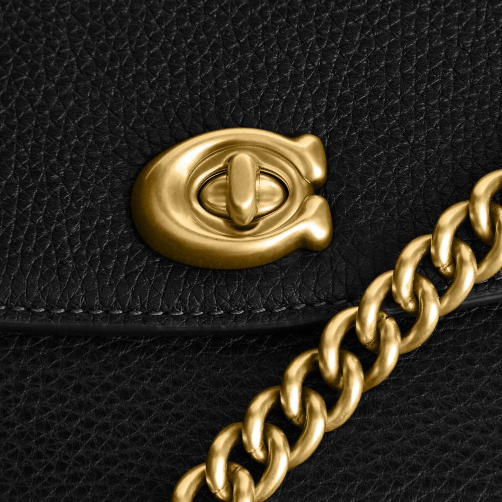 Coach Cassie Leather Crossbody In Brass/black