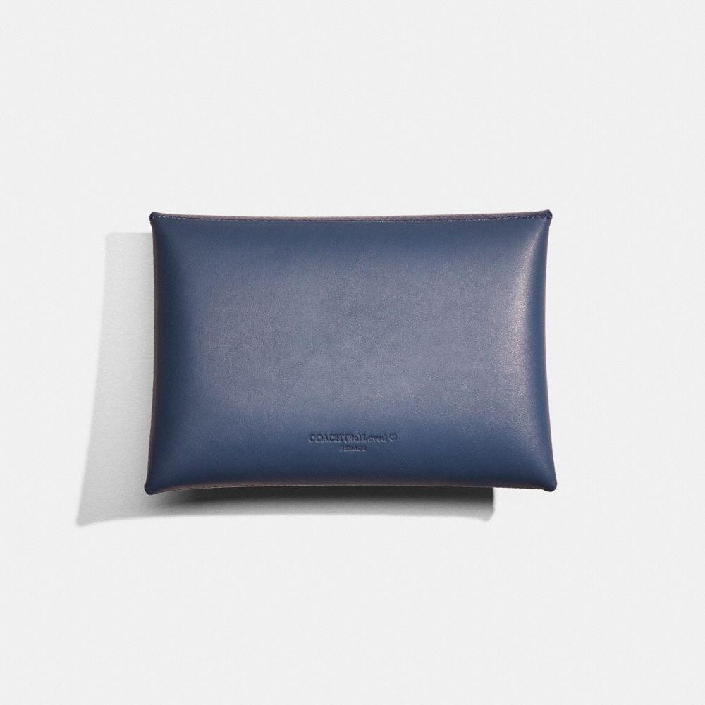 COACH®,Remade Large Pouch With Hand Painted Snowflakes,Blue,Back View