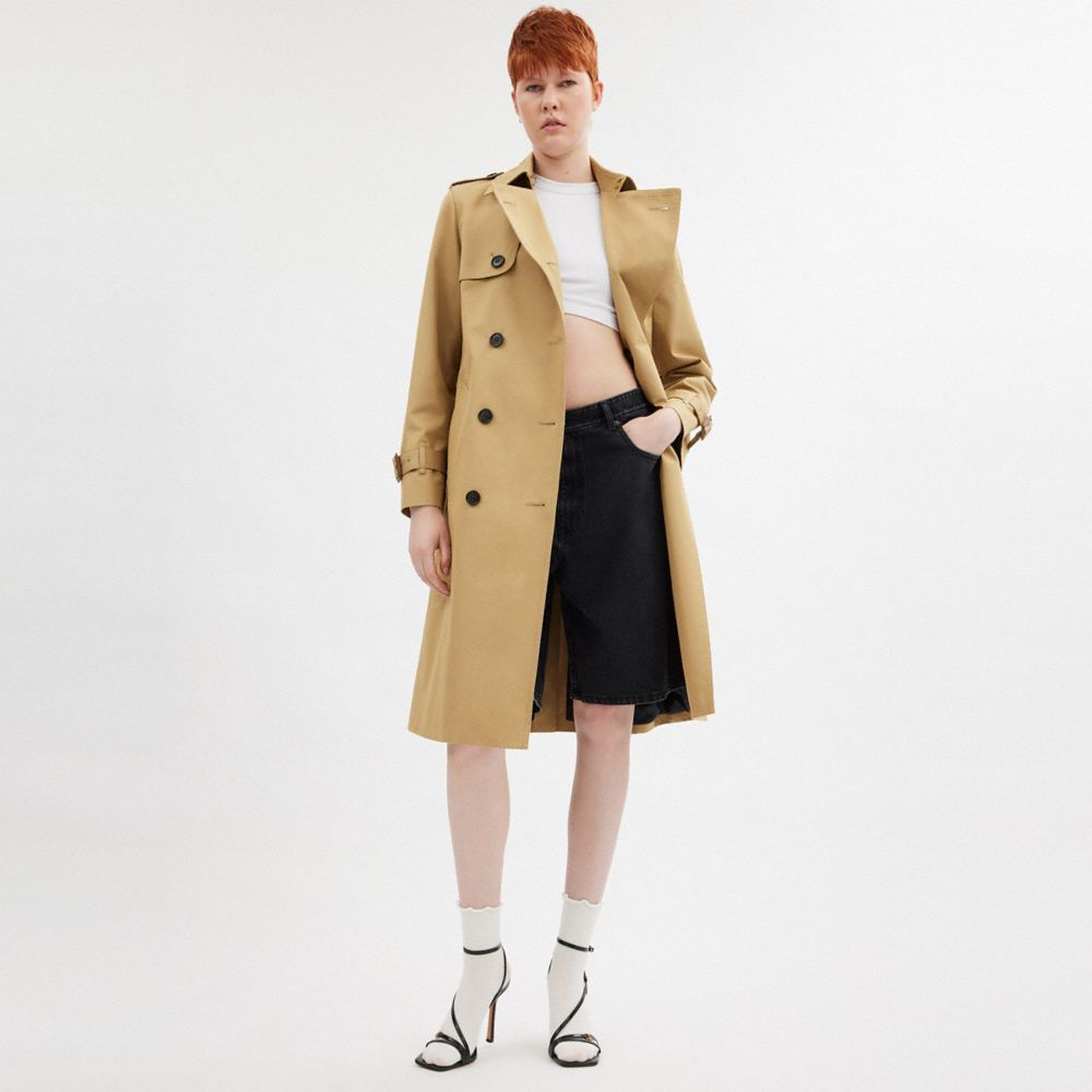 Shop Coach Trenchcoat In Khaki