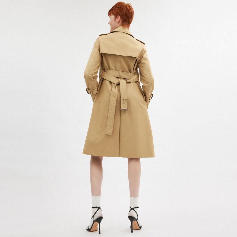 Shop Coach Trenchcoat In Khaki