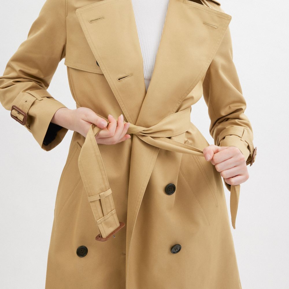 Shop Coach Trenchcoat In Khaki