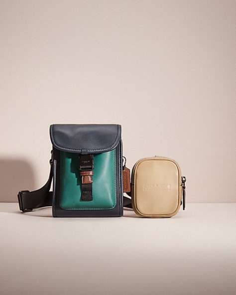 COACH®,RESTORED CHARTER NORTH/SOUTH CROSSBODY WITH HYBRID POUCH IN COLORBLOCK,Ocean Multi,Front View
