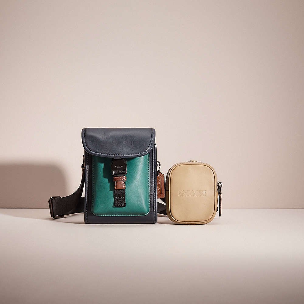 Shop Coach Restored Charter North/south Crossbody With Hybrid Pouch In Colorblock In Ocean Multi