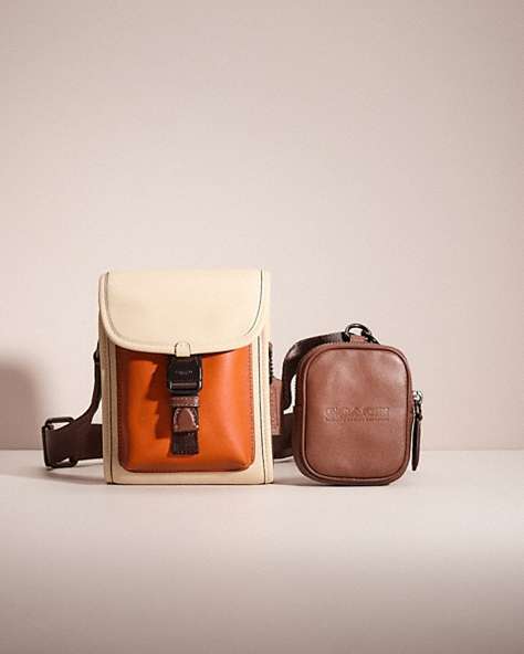 COACH®,RESTORED CHARTER NORTH/SOUTH CROSSBODY WITH HYBRID POUCH IN COLORBLOCK,Spice Orange Multi,Front View