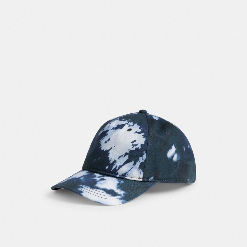 COACH®,TIE DYE PRINT BASEBALL HAT,Blue,Front View