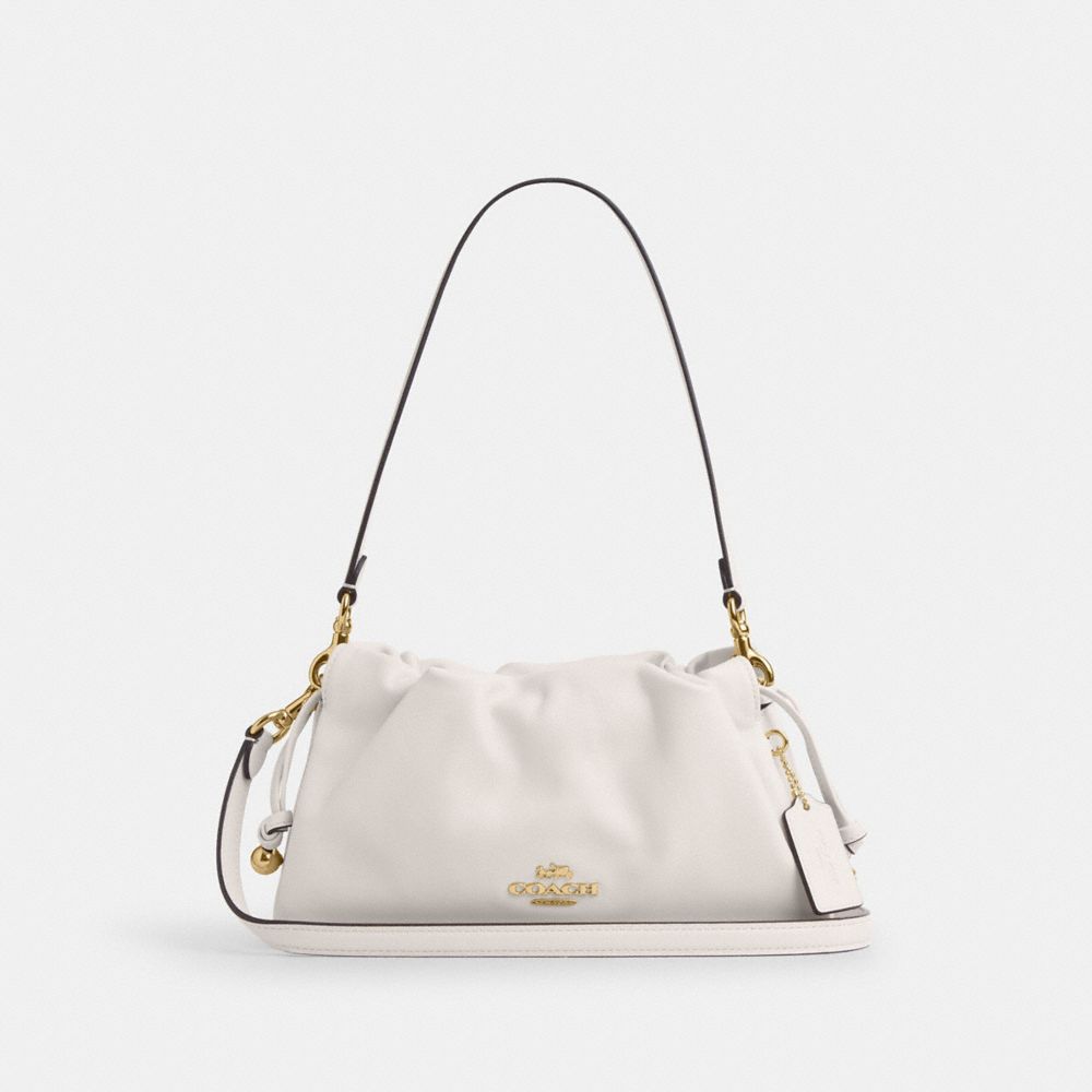 Gold Chalk Faye Shoulder Bag With Ruching