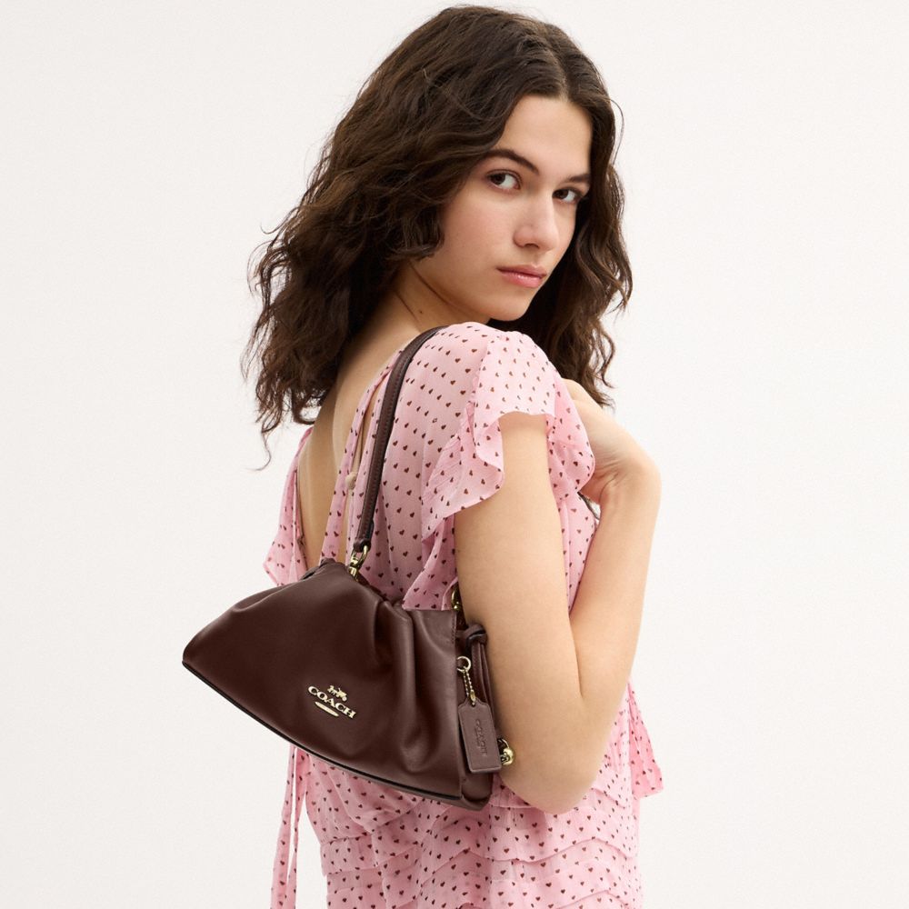 COACH®,Faye Shoulder Bag,Shoulder Bag,Logo,Drawstring,Ball Embellishment,Metal,Casual,,Detail View