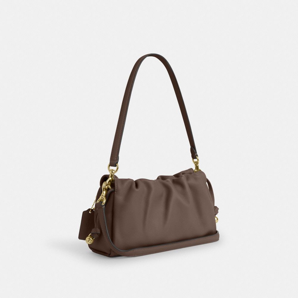 COACH®,Faye Shoulder Bag With Ruching,Shoulder Bag,Ball Embellishment,Metal,Drawstring,Logo,Casual,,Angle View