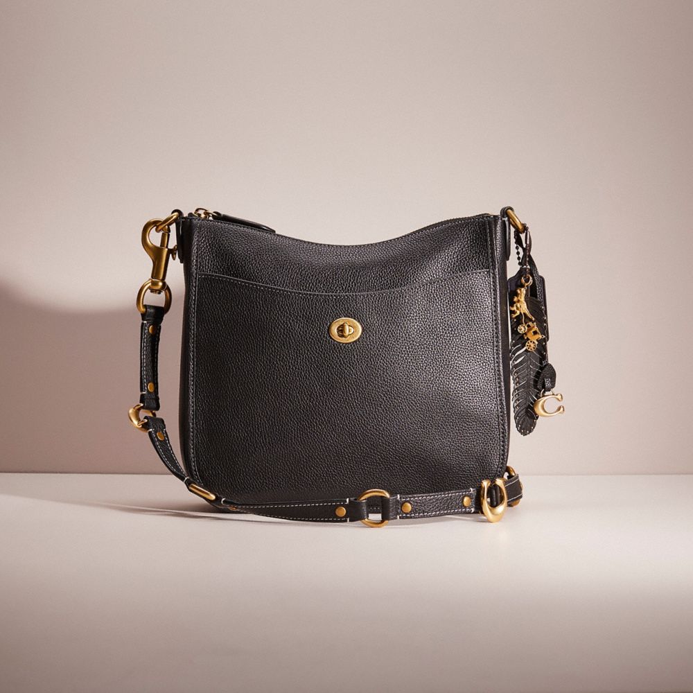 coach chaise crossbody brass black