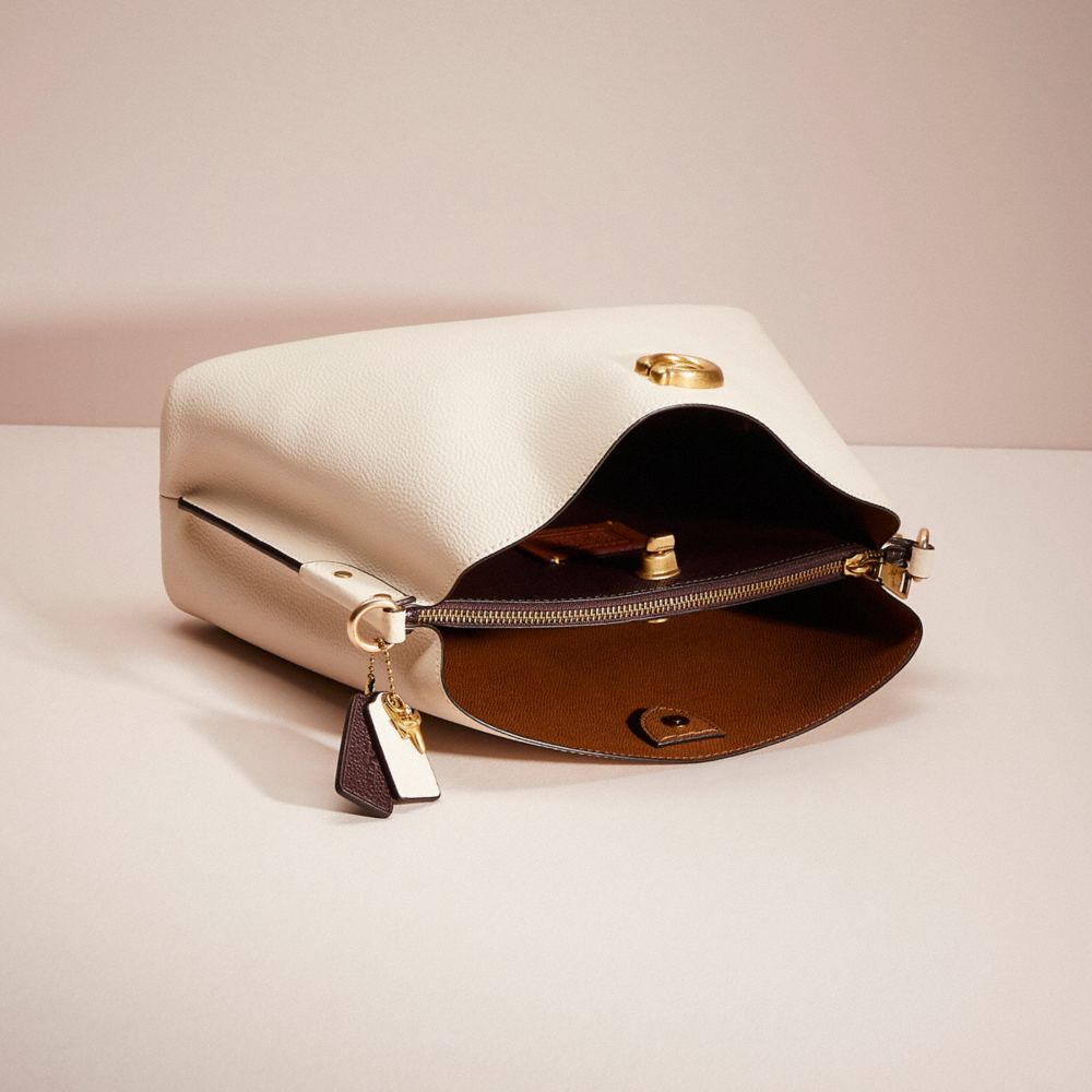 COACH®,Upcrafted Willow Shoulder Bag In Colorblock,,Inside View,Top View