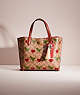 COACH®,UPCRAFTED WILLOW TOTE 24 IN SIGNATURE CANVAS WITH REXY PRINT,Valentine's Day,Brass/Khaki/Rust,Front View
