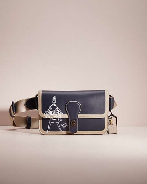COACH®,UPCRAFTED TURNLOCK TAB BELT BAG,Midnight Navy/Black Copper,Front View