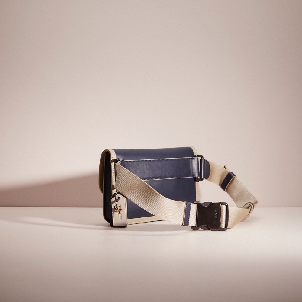 COACH®,UPCRAFTED TURNLOCK TAB BELT BAG,Midnight Navy/Black Copper,Angle View