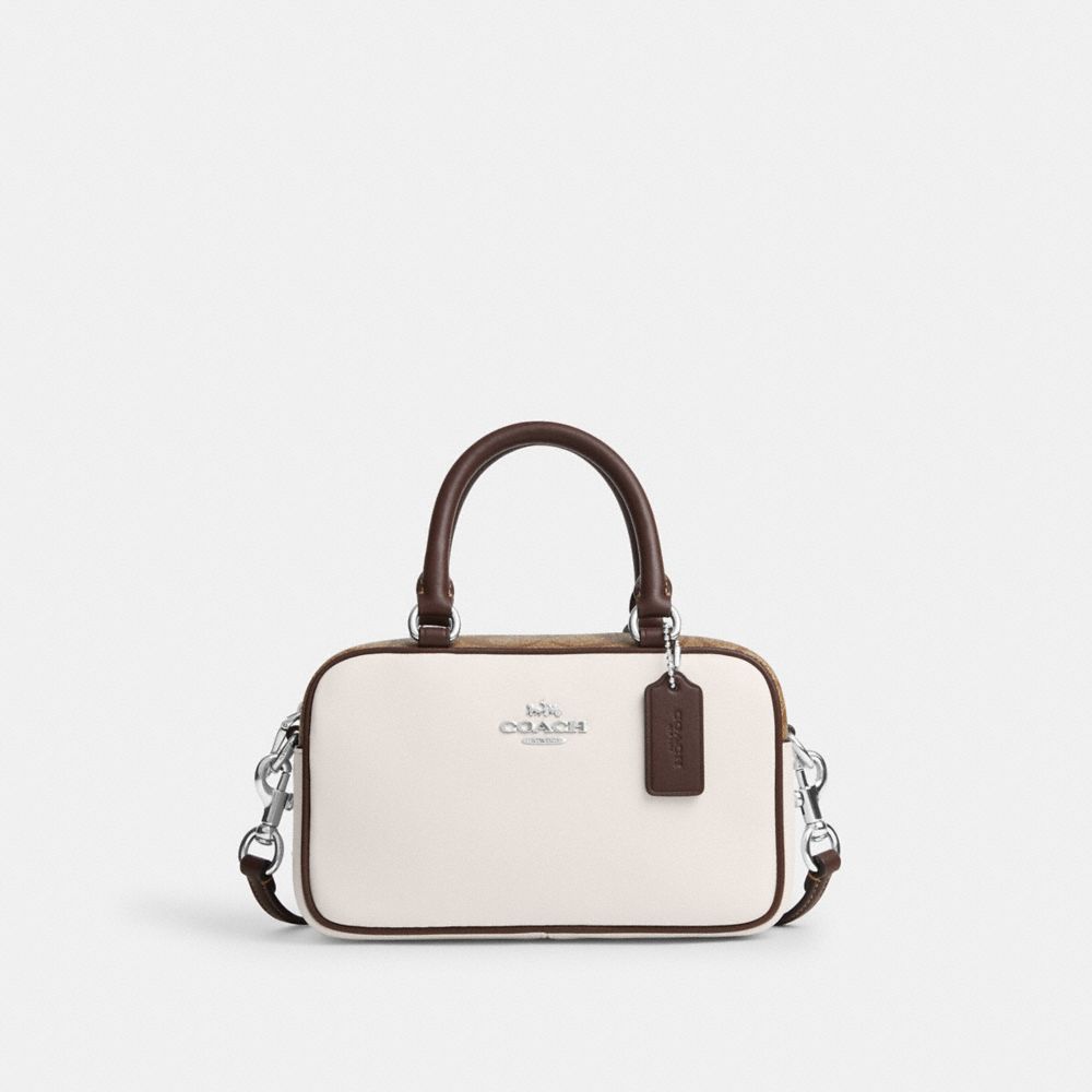 Silver Chalk Multi Satchel Crossbody In Signature Colorblock