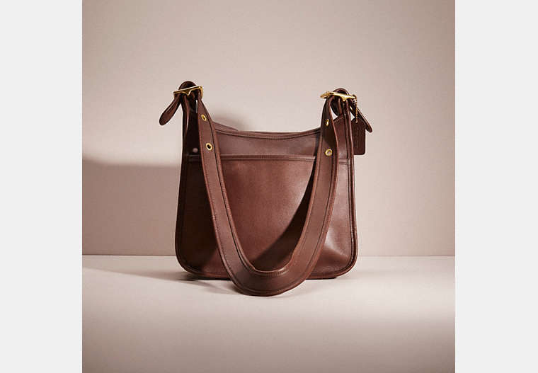 COACH®,VINTAGE LARGE LEGACY ZIP BAG,Mahogany Brown,Front View
