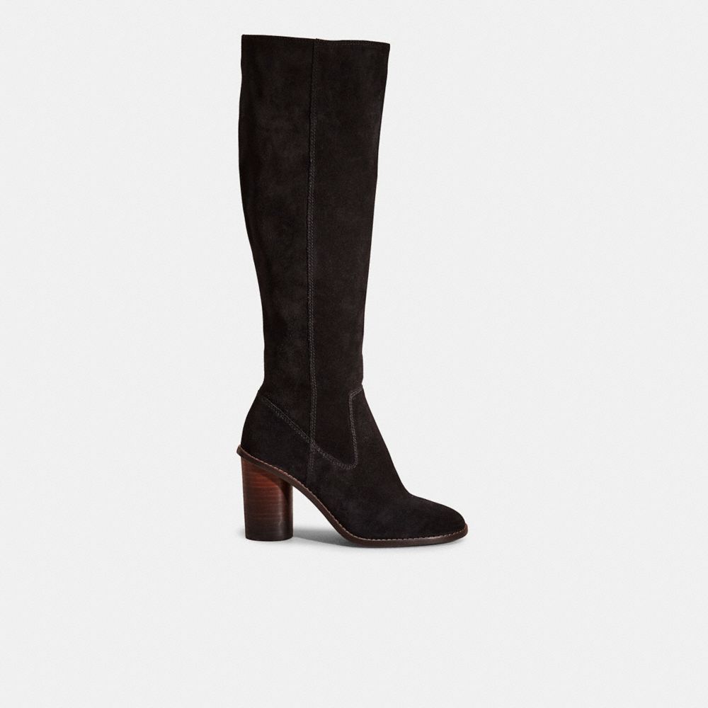 COACH®,RESTORED OMBRE HEEL BOOT,Black,Front View