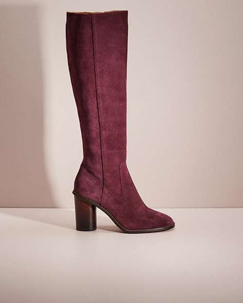 COACH®,RESTORED OMBRE HEEL BOOT,Oxblood,Front View