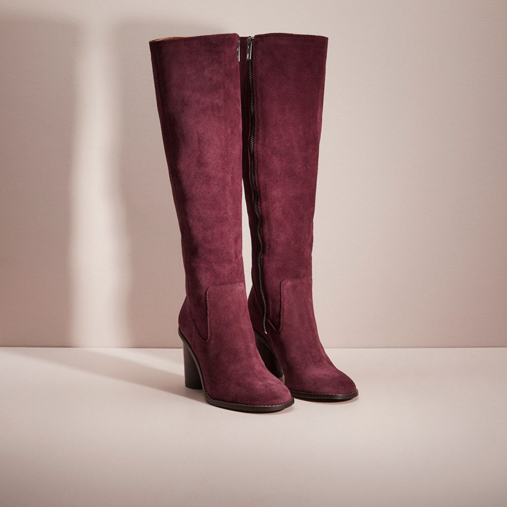 COACH®,RESTORED OMBRE HEEL BOOT,Oxblood,Angle View
