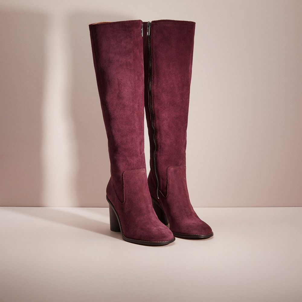 Coach store burgundy boots