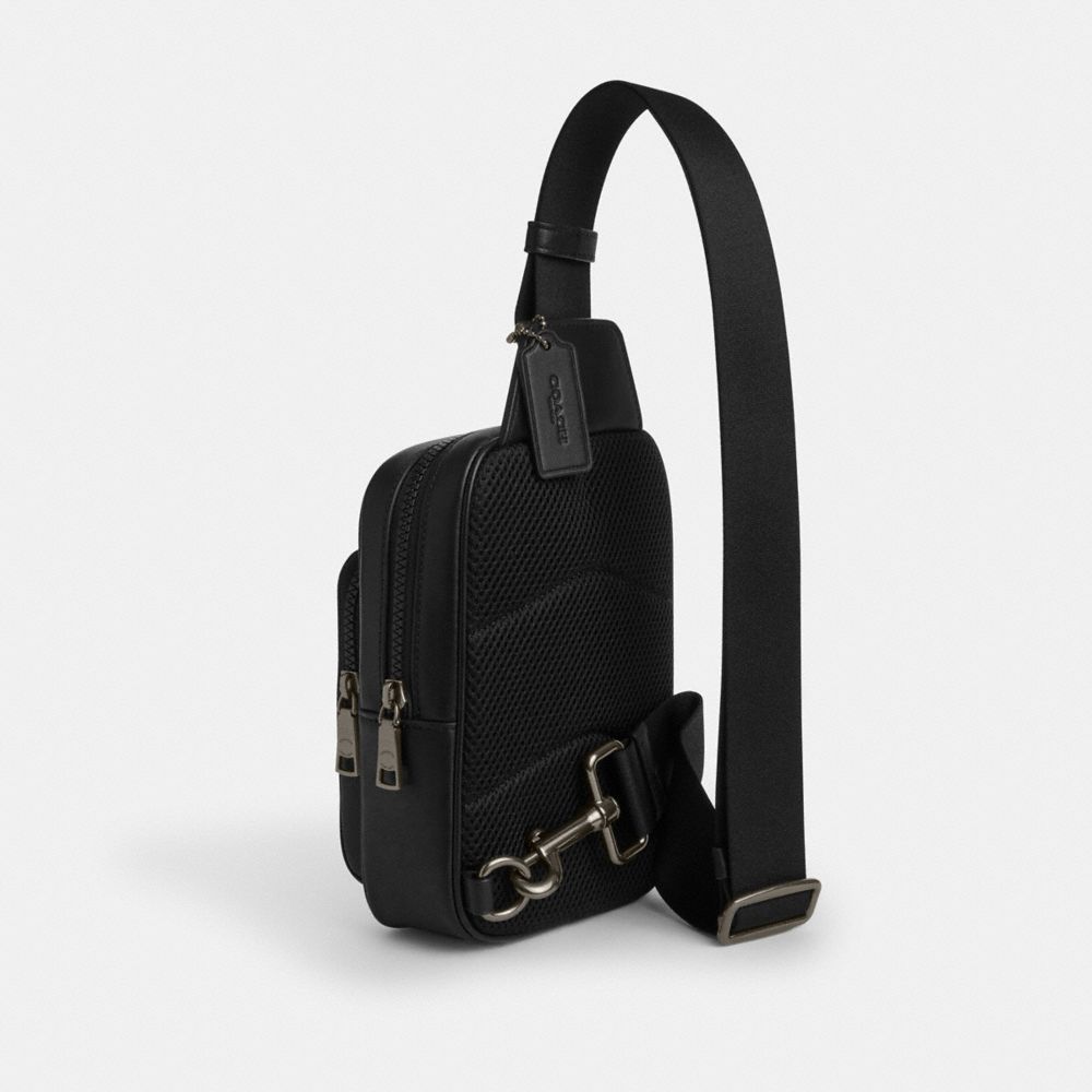 COACH®,SACOCHE RACER EXCLUSIVE,Toile exclusive,Bronze Industriel/Craie/Noir,Angle View