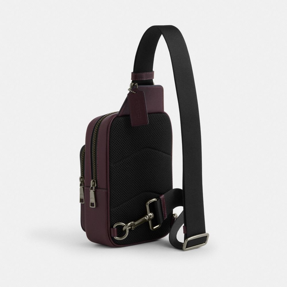 COACH®,Racer Sling Pack In Signature Canvas,Slingback,Color Block,Casual,Multi Color,Angle View