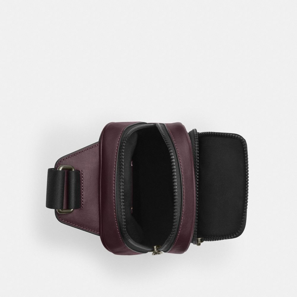 COACH®,SACOCHE RACER EXCLUSIVE,Toile exclusive,Bronze/Cassis,Inside View,Top View