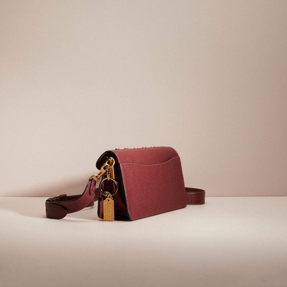 COACH®,UPCRAFTED TABBY SHOULDER BAG 26,Brass/Wine,Angle View
