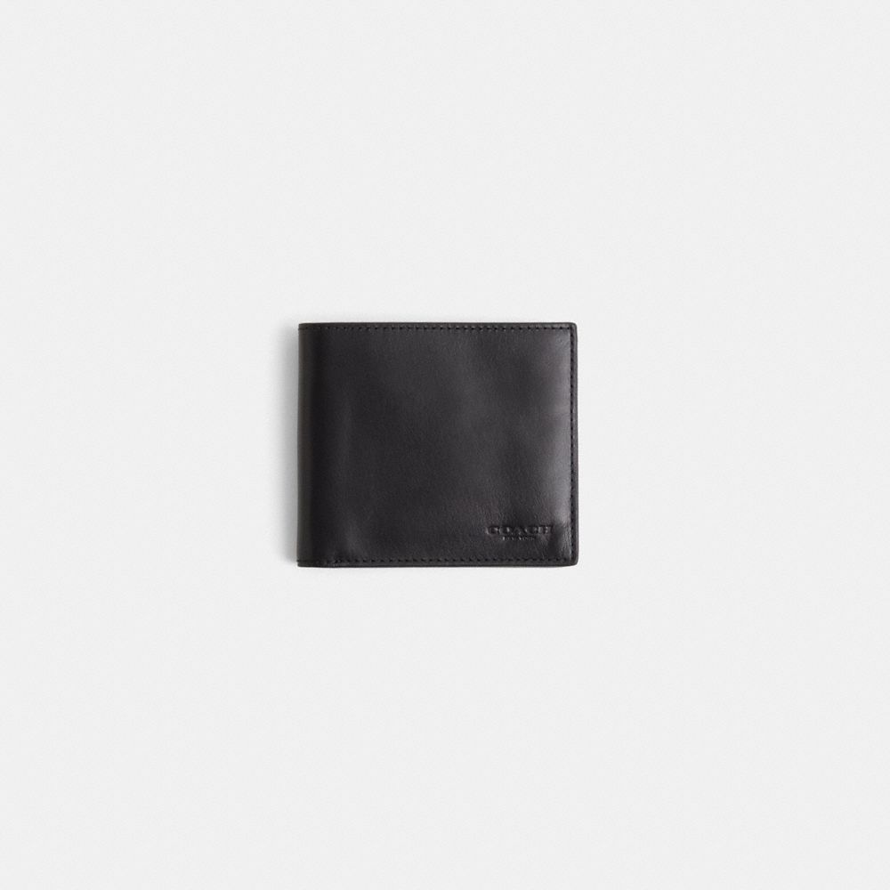 COACH®,Restored Double Billfold Wallet,Leather,Bi Fold,Logo,Casual,,Front View