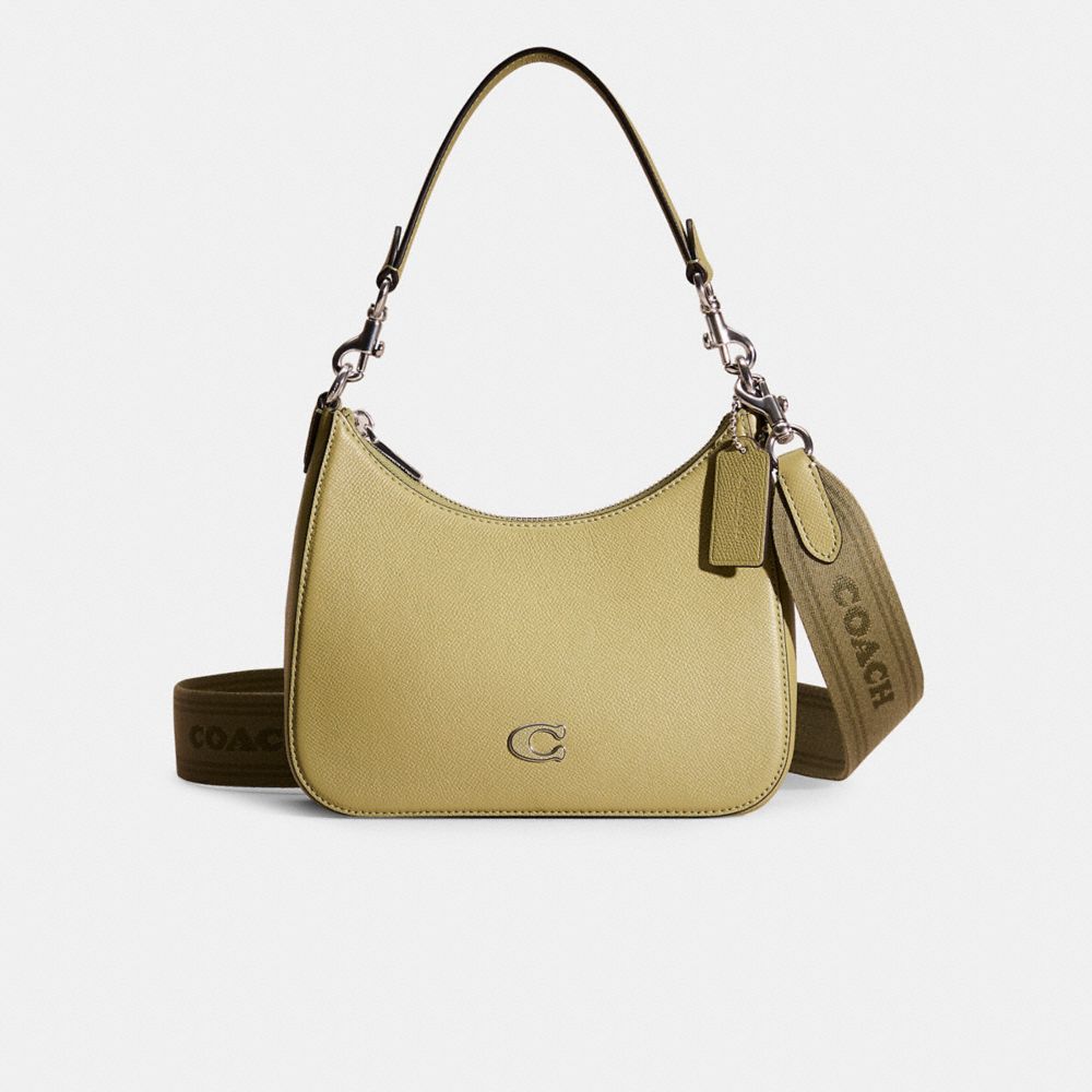 COACH®,Restored Hobo Crossbody With Signature Canvas,Olive,Front View